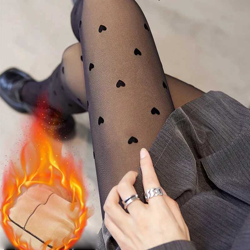 300g New Womens Fleece Tights Sexy Print Stockings Winter Warm Leggings Fashion High-Elastic Thermal Pantyhose Skin EffectX240914