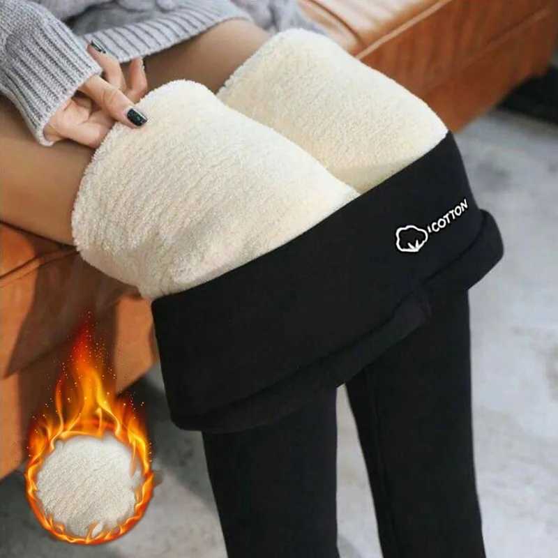 Women Leggings Fleece Lined Velvet Keep Warm Pants High Winter Waist Leggings Women Solid Comfortable Stretchy Thermal Plus SizeX24