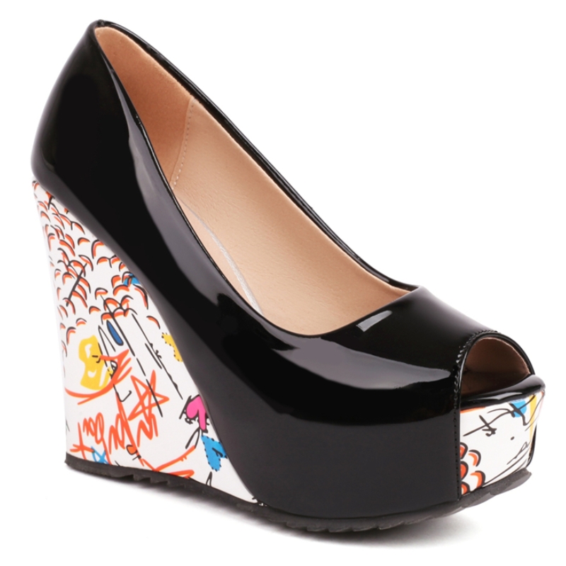 2025 new White Red Wedge for Women Pumps Platform High Heels Peep Toe Wedges Women's Party Dance Wedding Shoes Spring Casual e6ed Platm s 's