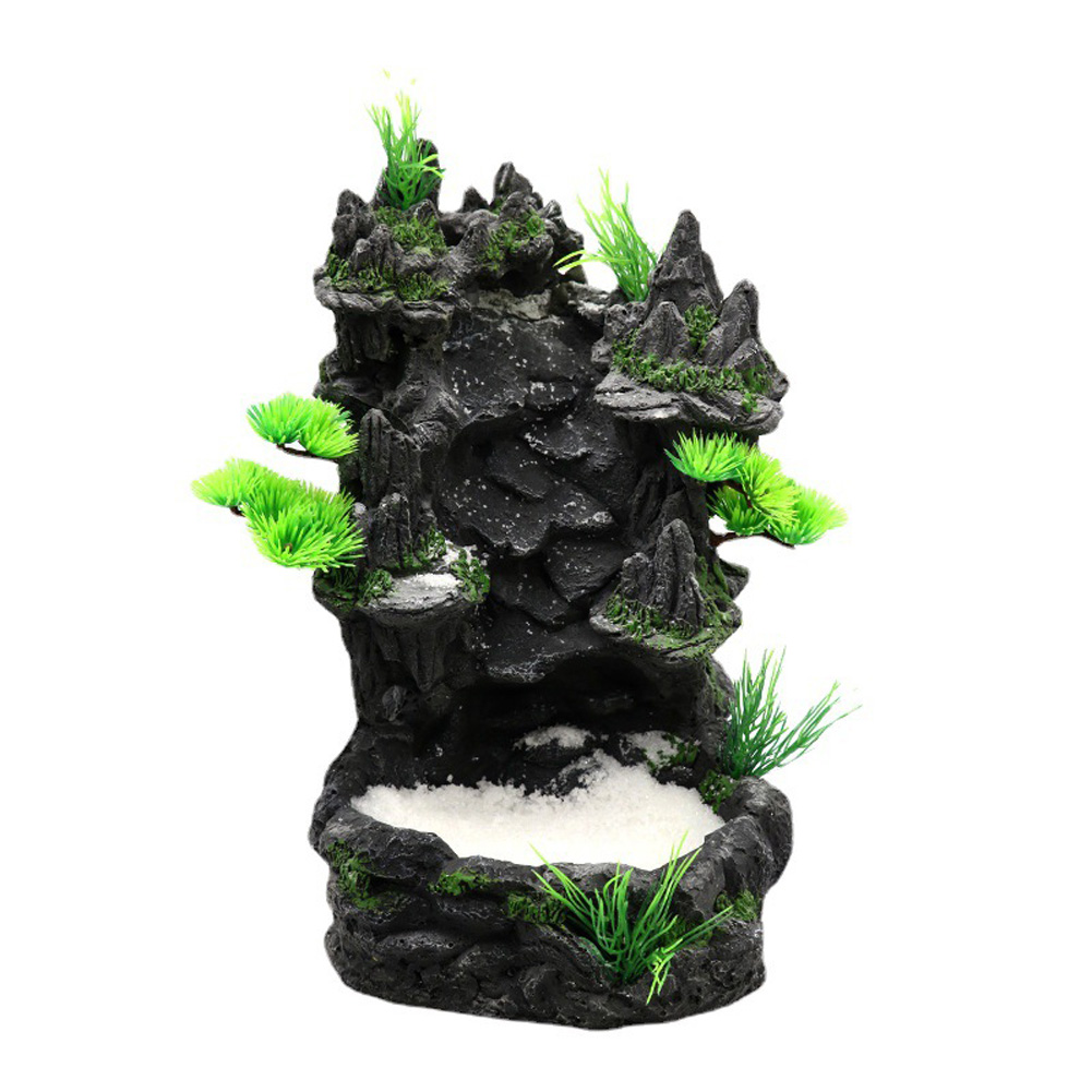 Aquarium Decoration Aquarium Waterfall Rockery Landscape Ornament Aquarium Resin Mountain Fish Tank Rockery Ornament