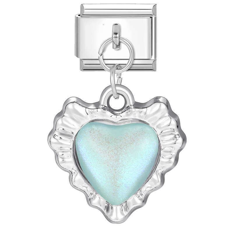 New Women's Gift Heart Butterfly Shiny CZ Pendant Italian Charms Links Bangle Beads Fit 9mm Stainless Steel Bracelet Making DIY For Women Fashion