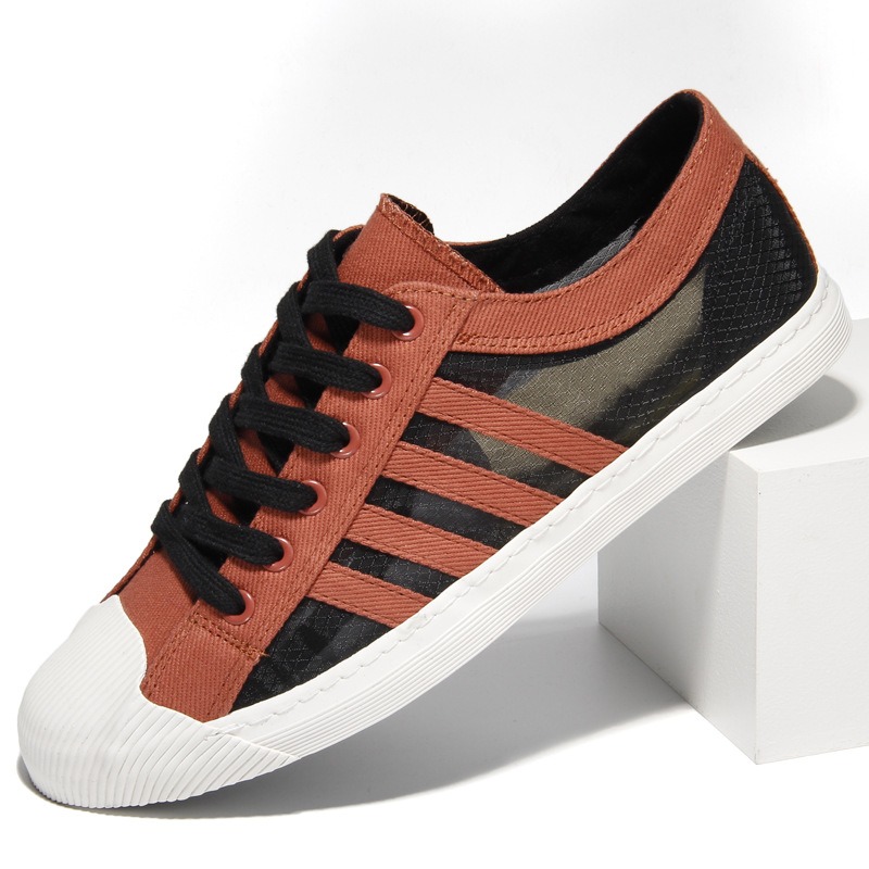 Men's Mesh Canvas Shoes Summer Lace Up Breathable Cool Men's Fashion Flat Casual Shoes Students Canvas Shoes BD21243