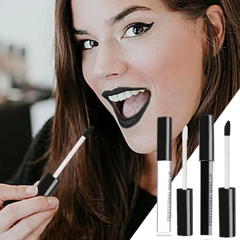 1pcs Halloween Lipgloss Waterproof Sexy White Black Lip Gloss Lip Tint Halloween Lip Makeup Tool Korean Cosmetics 240914