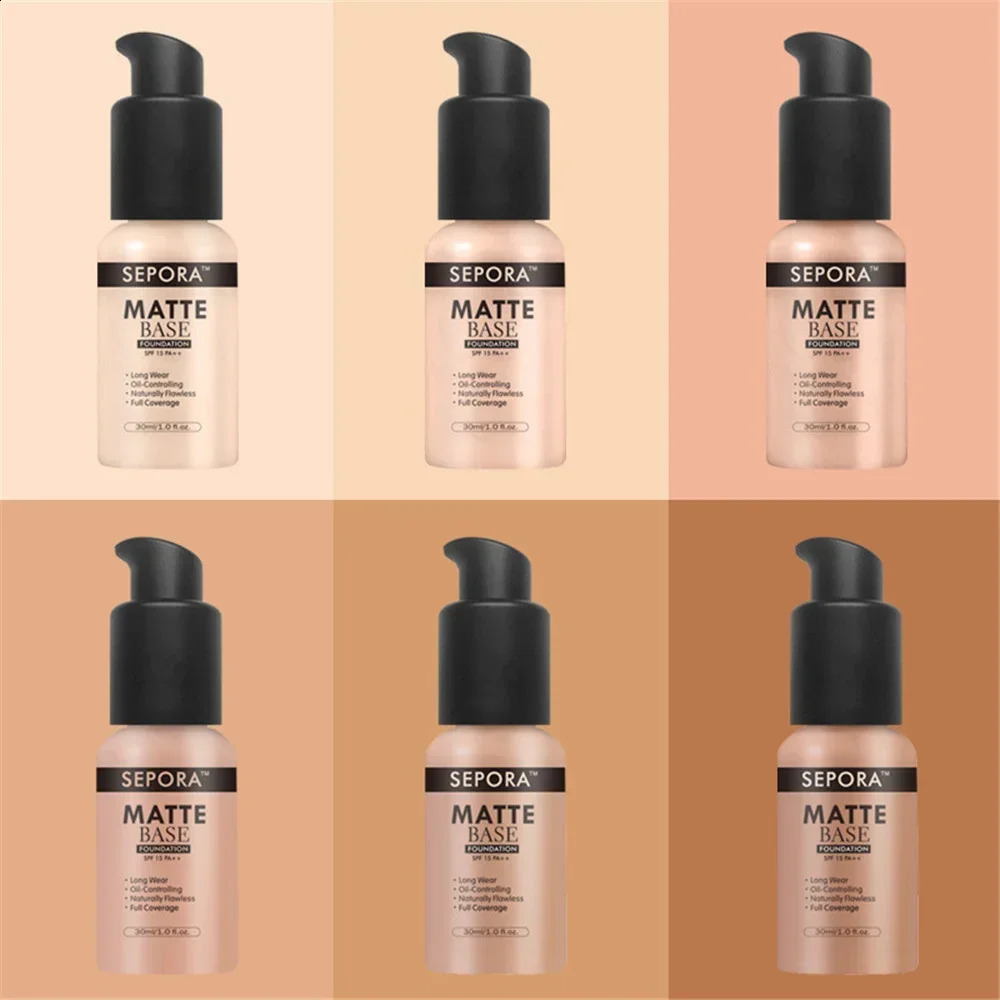30ml SEPORA Liquid Foundation Waterproof Long Lasting Matte Moisturizing Brightening Concealer CC Cream Base Makeup Cosmetics 240914