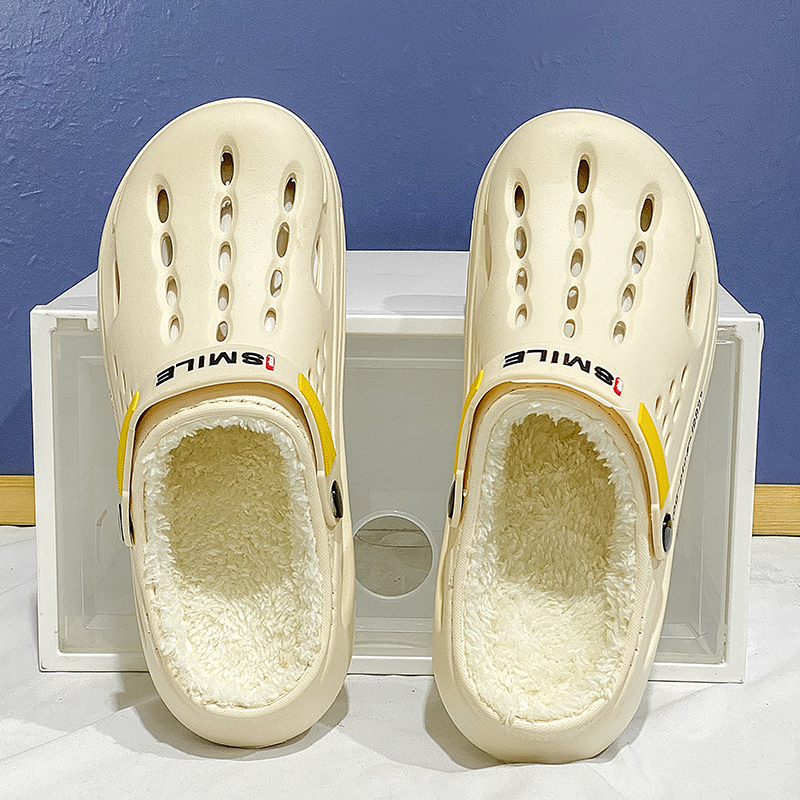 Fashion Winter Warm Men Cotton Slippers Sandals Plush Slippers Slides Outdoor Indoor Non-Slip Shoes Men Home Cotton Warm Shoes