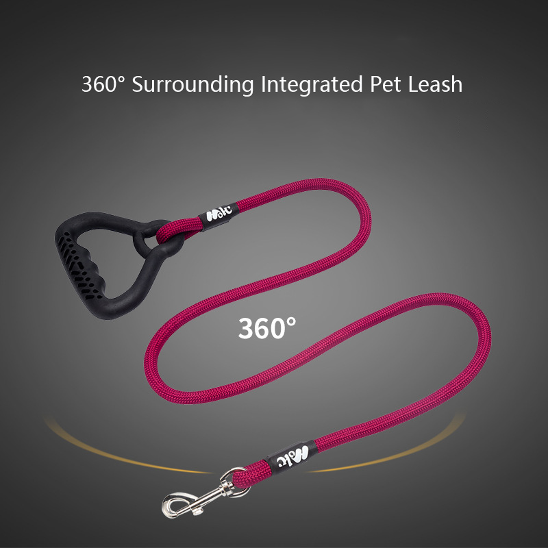 Nylon Medium and Large Dog Leash P Chain Rubber Handle Traction Belt Explosion-proof Punch Walking Dog Leash Pet Accessories