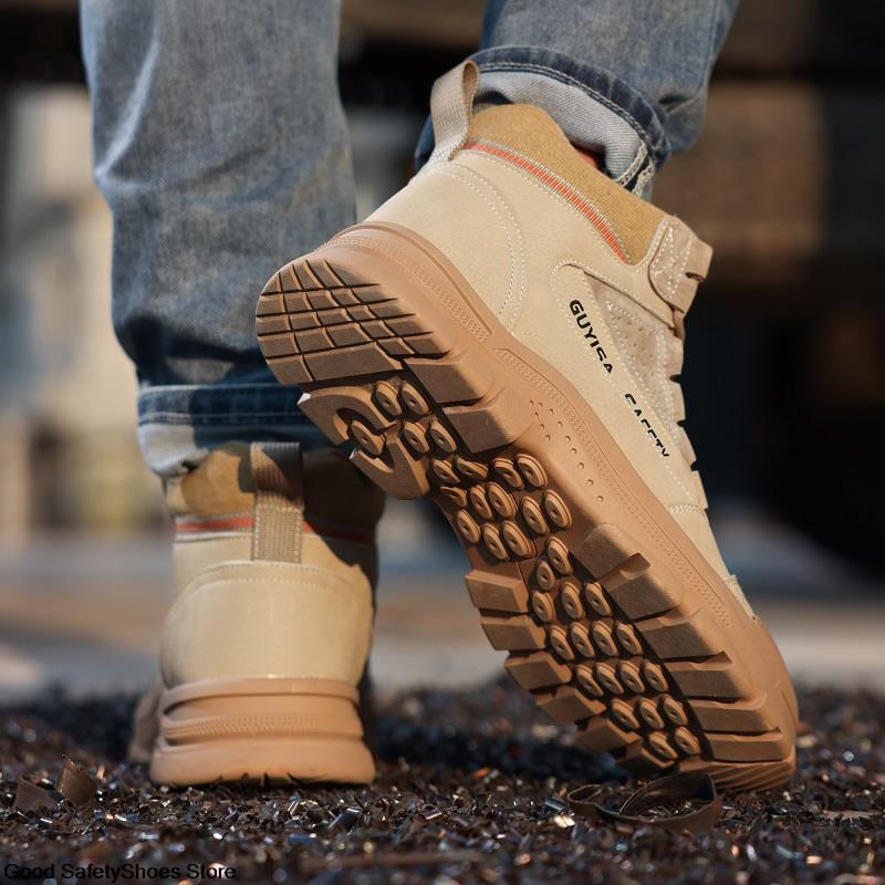 Toe Steel Puncture-Proof Indestructible Safety Men Work Boots Footwear Protective Shoes Male 1d44