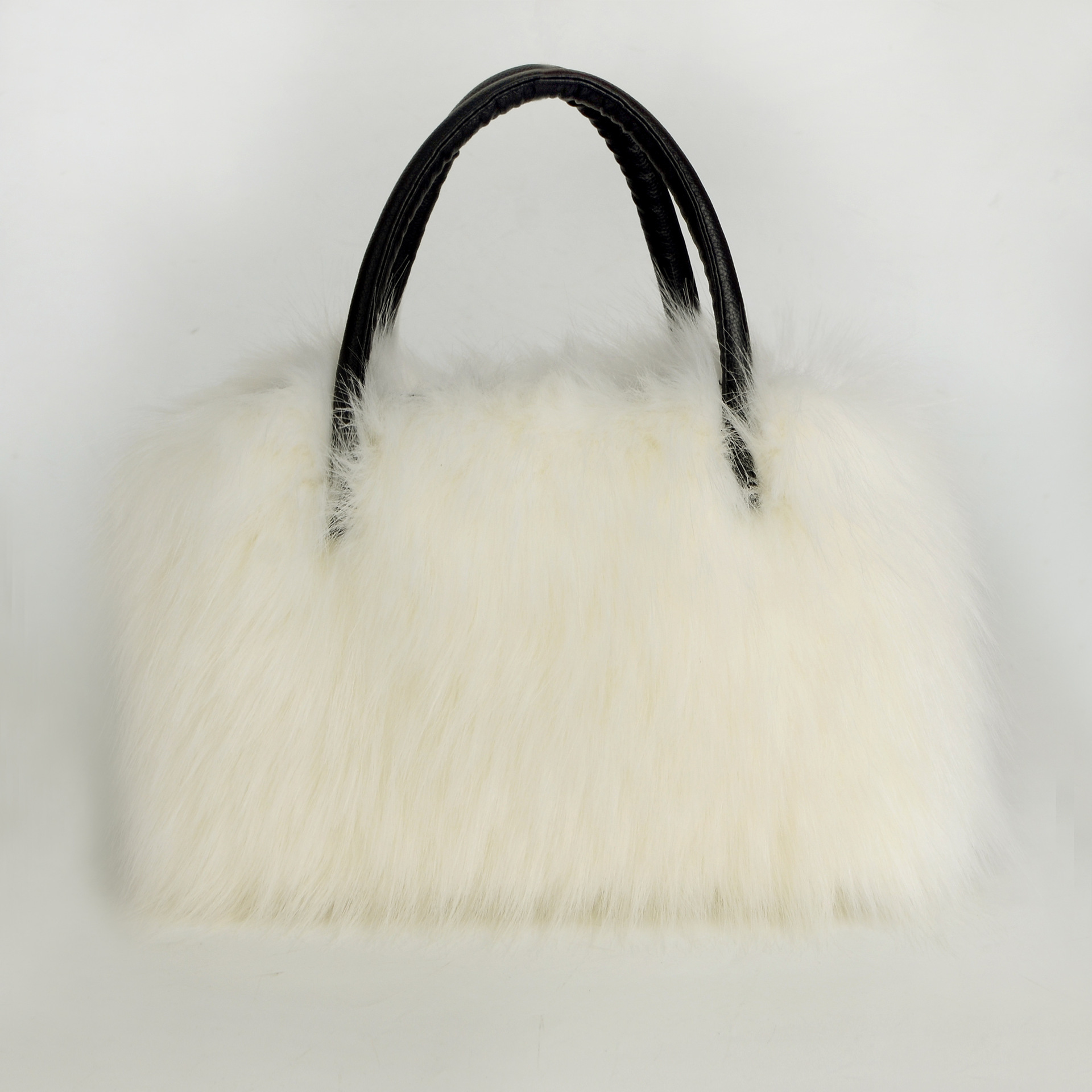 Designer Hair 2025 New Light Luxury Fashion Raccoon Hair Handheld Shoulder Bag Plush Women's Imitation Leather Bag Tote Bag Women's Leisure 