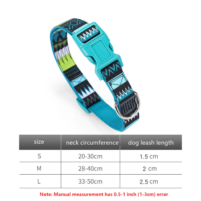 Adjustable Dog Collar,for Small Medium Dogs,Nylon High-Density Polyester Pattern Collars Safety Buckle for Pet Walking Running