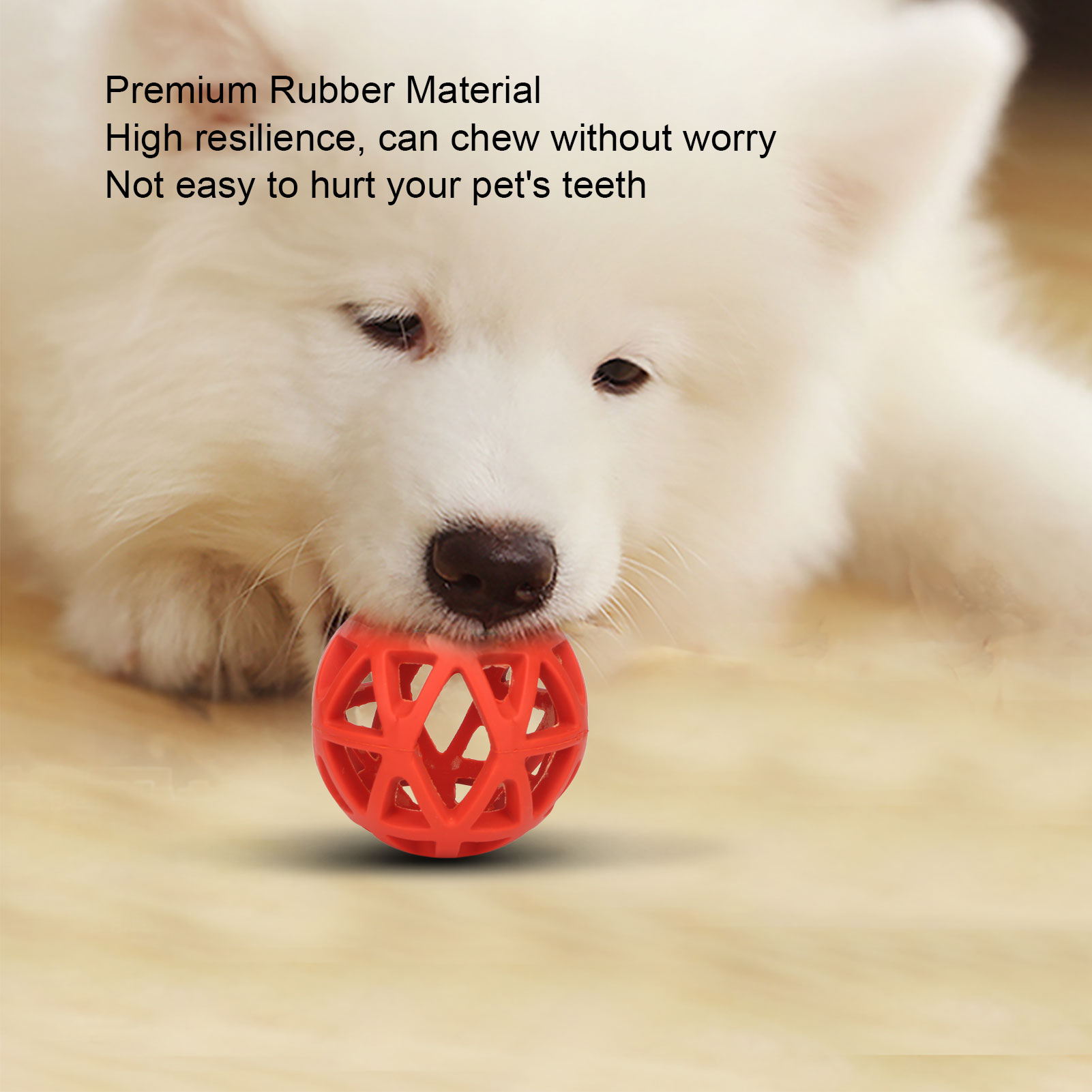 Hollow Dog Ball Bite Resistant Teeth Grinding Interactive Rubber Pet Chewing Ball Toy For Indoor Outdoor