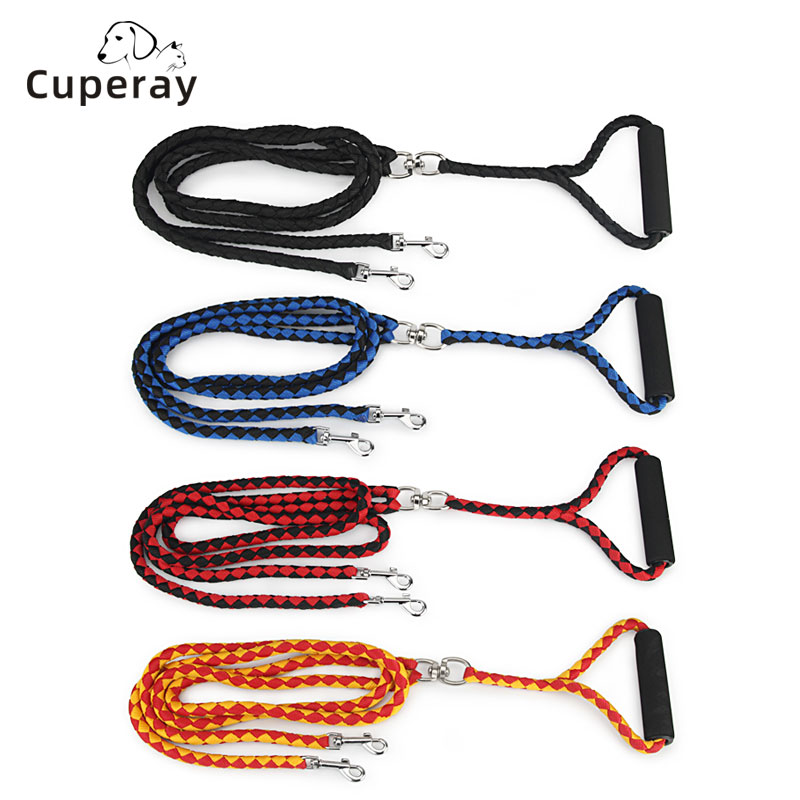 Double-headed Dog Leash, 150cm Pet Leash, One for Two, Durable and Strong Dog Leash with Non-slip Handle,for Small & Medium Dogs