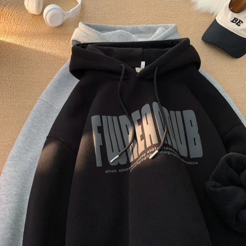 Autumnwinter American wool thickened heavy duty foam mask mens sweatshirt 240913