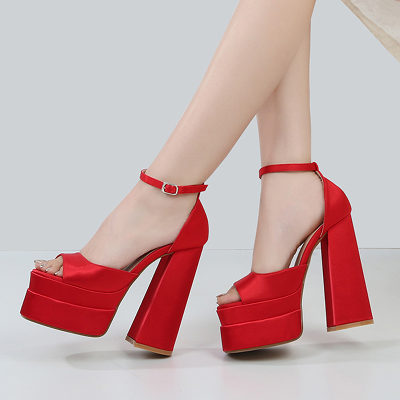 Elegant Women Shoes Platform High Heeled Sandal Woman INS Buckle Fashion Trendy Women's Design Shoes 2024