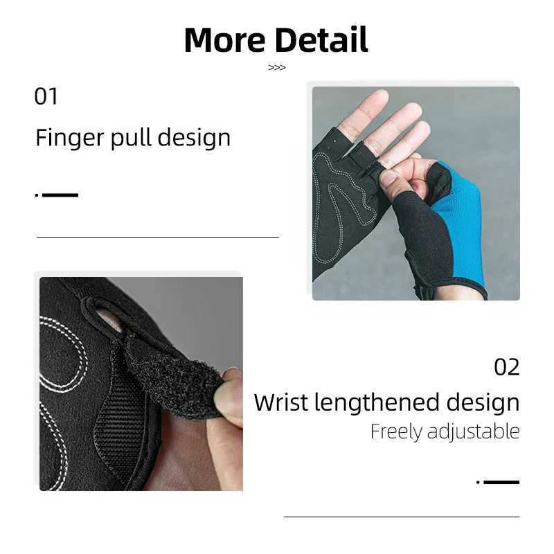 ROCKBROS Cycling Gloves Half Finger Sport Gloves Breathable Summer MTB Mountain Outdoor Fitness Mittens Bicycle Glove Equipment Y240914