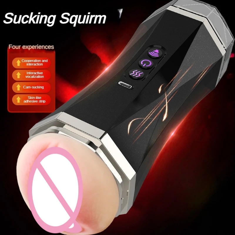 Male 18Masturbator Cup Sucking Vibration Blowjob Toys Real Vagina Penis Oral Machine Adults Sex for Man 240711