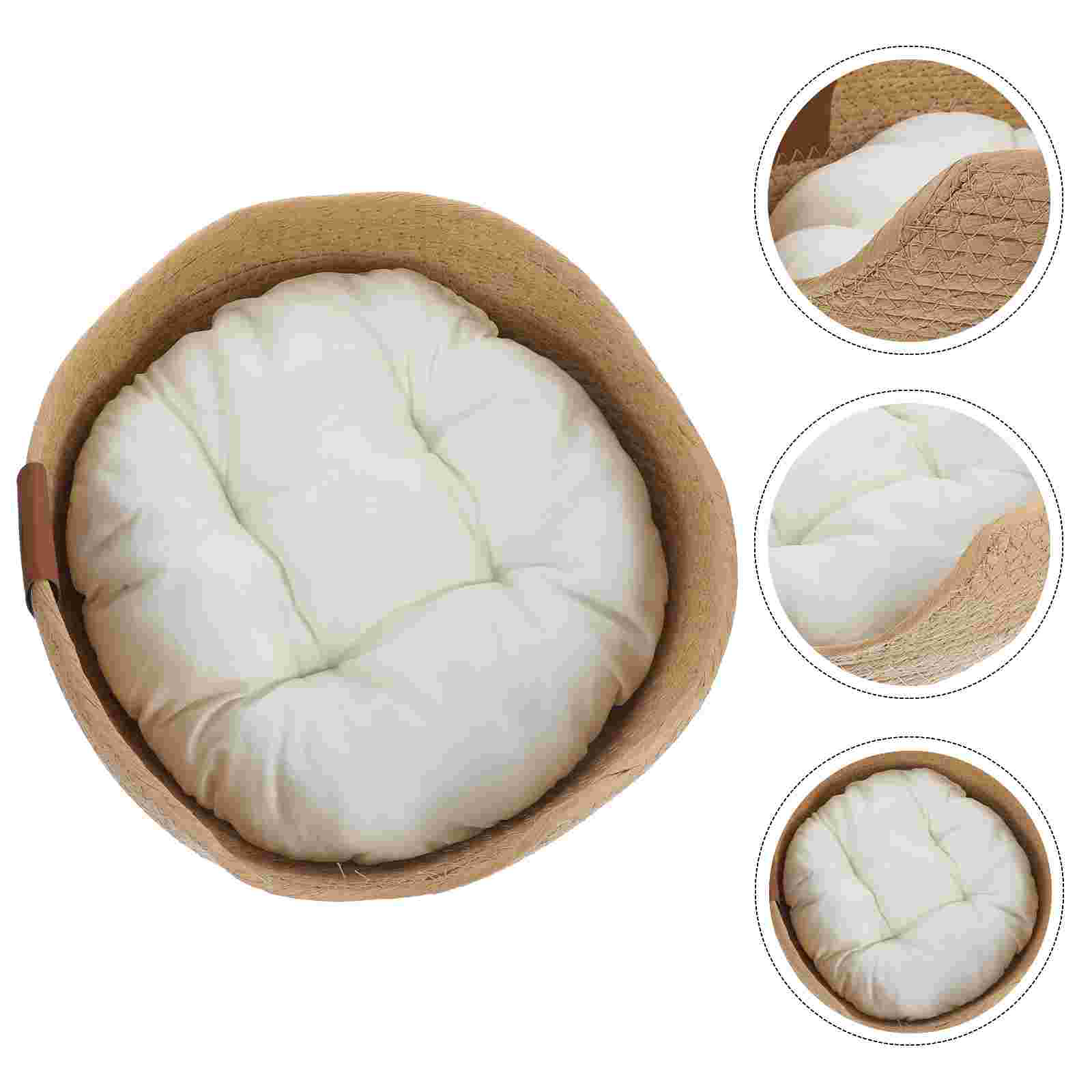 Woven Straw Cat Bed Pet Woven Basket Nest Basket Breathable Cat House Cooling Bed Kitten Small Dogs Puppy