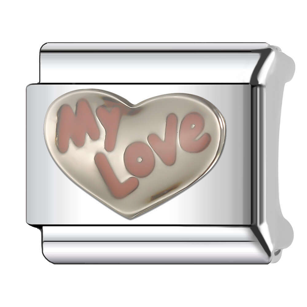 New Women's Gift My love baby Bead Italian Charms Links Bangle Beads Fit 9mm Stainless Steel Bracelet Making DIY For Women Fashion Jewelry