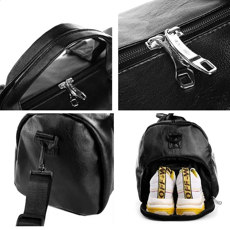 Gym Bag Leather Sports Bags Dry Wet Bags For Men Women Training for Shoes Fitness Yoga Travel Luggage Shoulder Sport Bag 240914