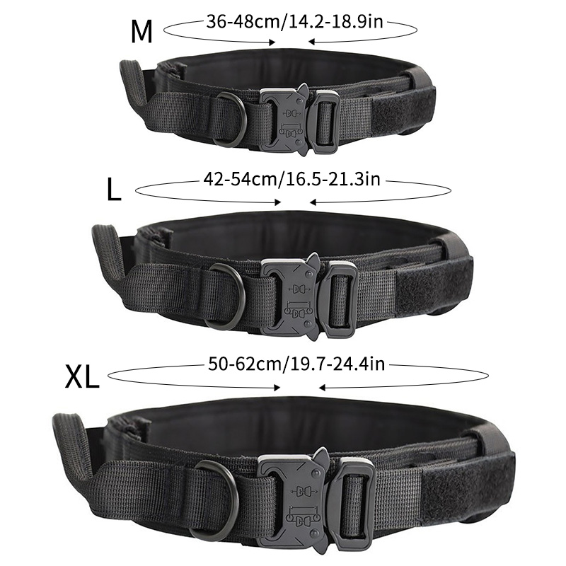 Durable Military Tactical Dog Collar Adjustable Nylon German Shepard for Medium Large Walking Training Pet Accessories