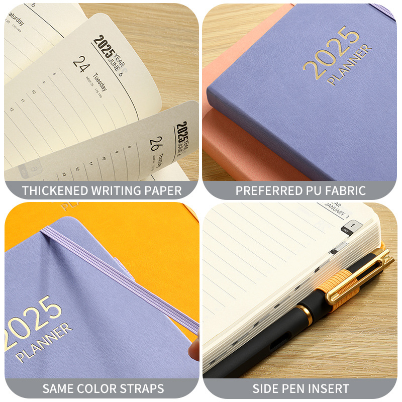 2025 hardcover plan book, multi-color options, business portable schedule book