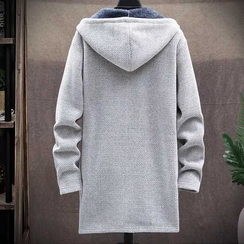Men Sweaters Coat Autumn Winter New Hot Warm Zipper Medium Long Cardigan Sweaters Man Casual Knitwear Sweatercoat Mens ClothesXJ240907