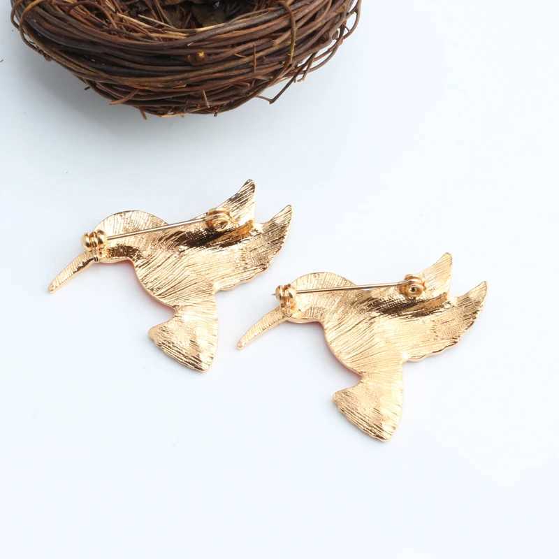 Vintage Jewelry Brooches for Women Colorful Enamel Pins Metal Birds Cute Broach Bird Hummingbird Badge High Quality AccessoriesX240914