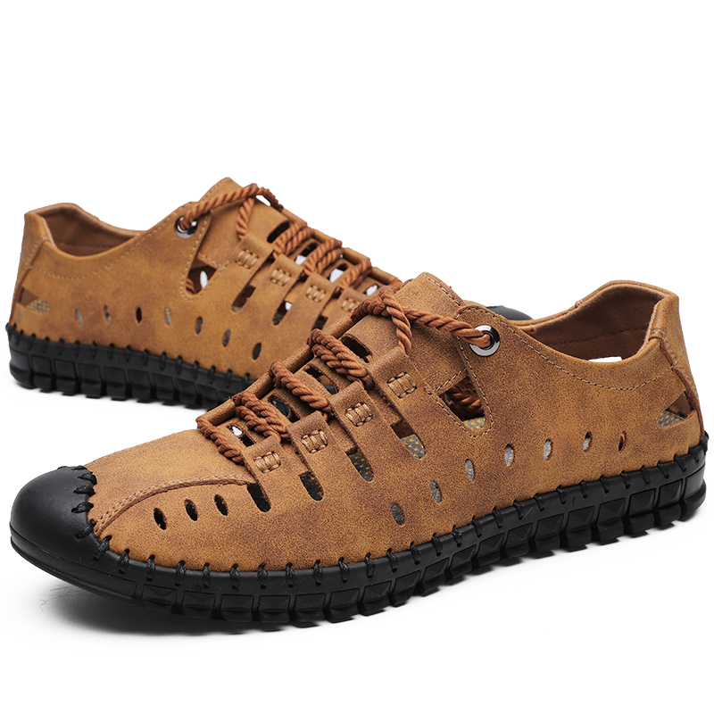 Big Size38-48 Summer Cool Fine Hand-stitched Thread Men Sandals Casual Designer Beach Shoes High Quality Boy Shoes Free Shipping