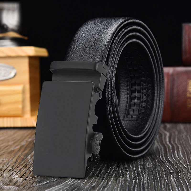 ZLD 1pcs Business Automatic buckle Belt Glossy Style High Quality Faux Leather With Lychee Pattern Trouser BeltX240914
