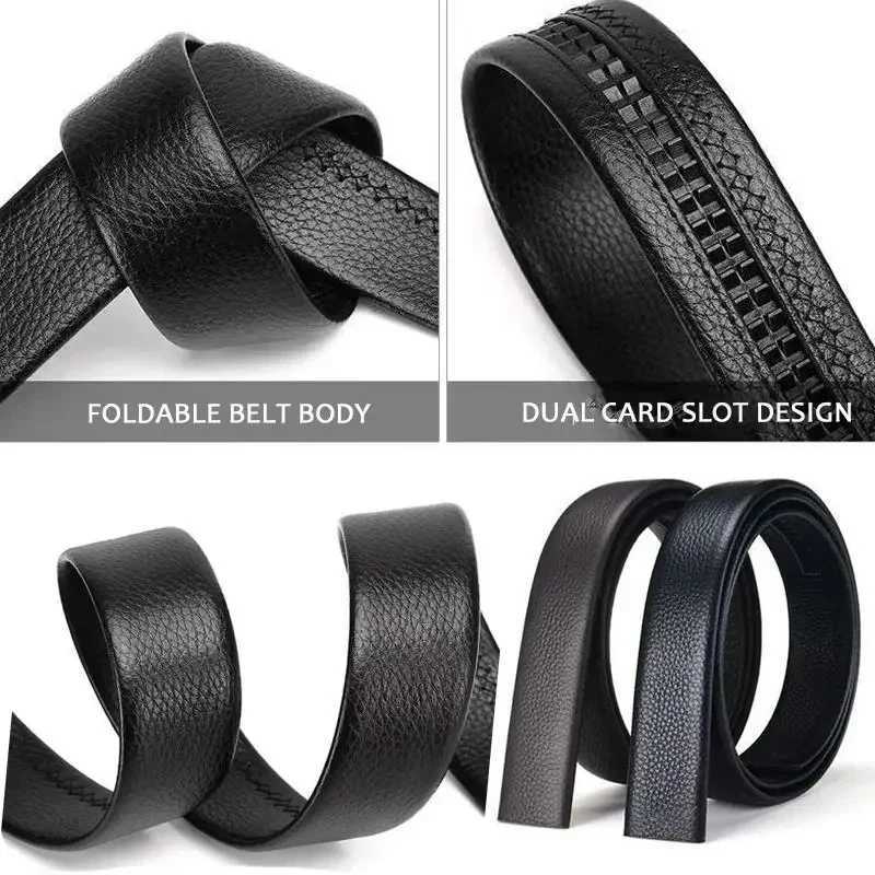 Mens Belt Cow Leather Belts Brand Fashion Automatic Buckle Black Belt High Quality Belts for Men Business Work Casual StrapX240914