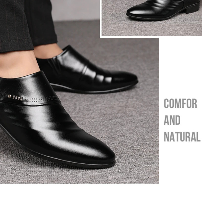 Zapatos Spring Men Leather Shoe Carved Business Formal Dress British Style Large Size Men Shoe Hollowed Out Perforated Men Shoes 240904
