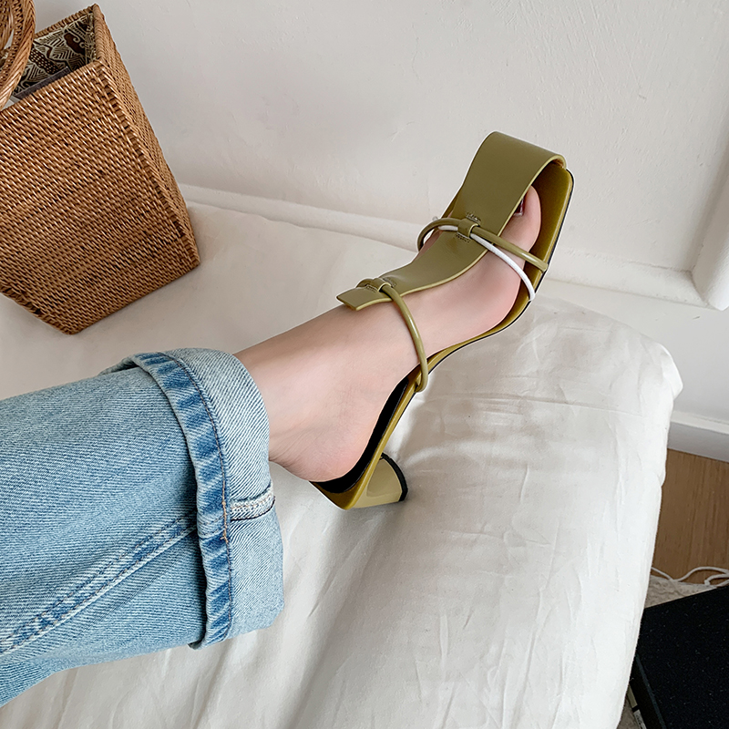 2024 New Summer Slippers Women Mules High Heels Sandals Shoes for Women Casual Shoes Zapatos De Mujer Gladiator Ladies Shoes