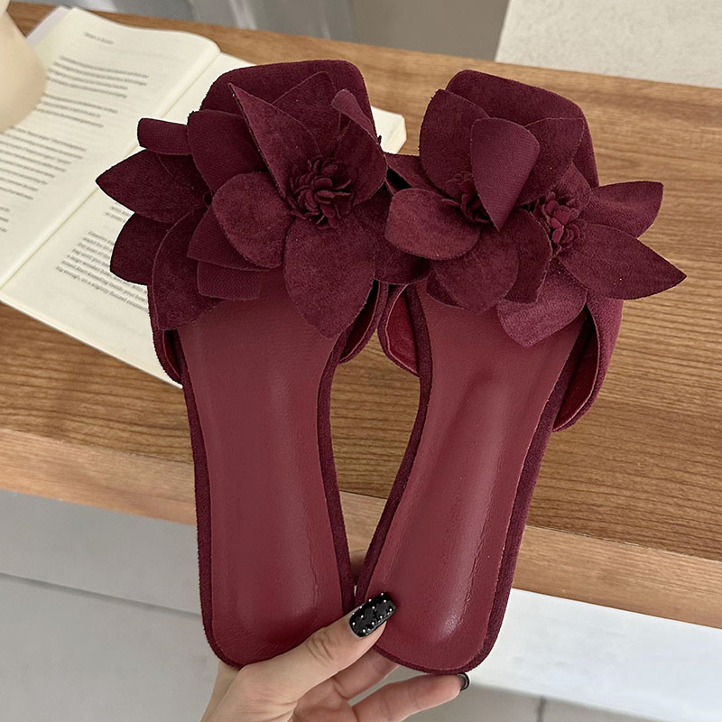 Size Big Footwear Wine Red Flats Slides For Women Summer Beach Fashion wer Female Sandals Ladies Slippers Shoes 953f c23