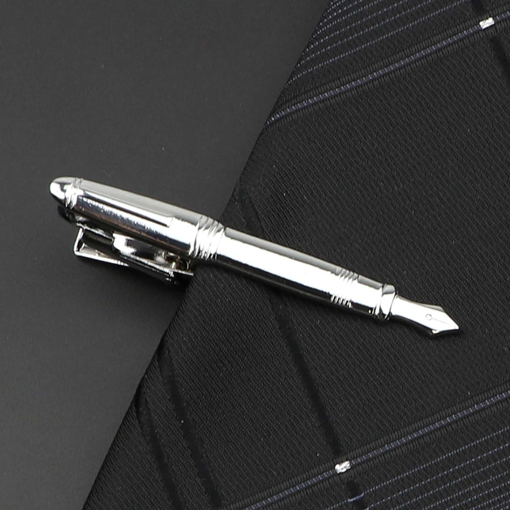 1PC Chrome Stainless Tie Clip For Men Pen Glasses Car Moustache Fork Spoon Shape Metal Necktie Clasp Wedding Party AccessoriesX240914