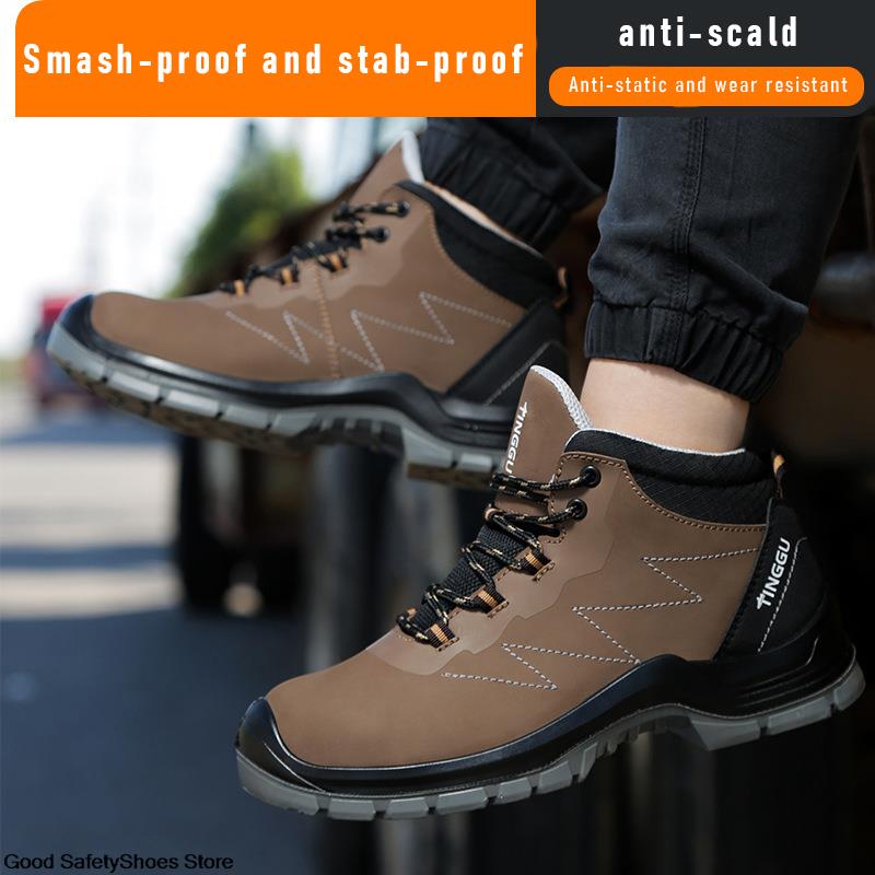 Toe Steel Waterproof Anti-Static Anti-Scalding Welder Men Safety Shoes Anti-Smash Work Boots 99ec