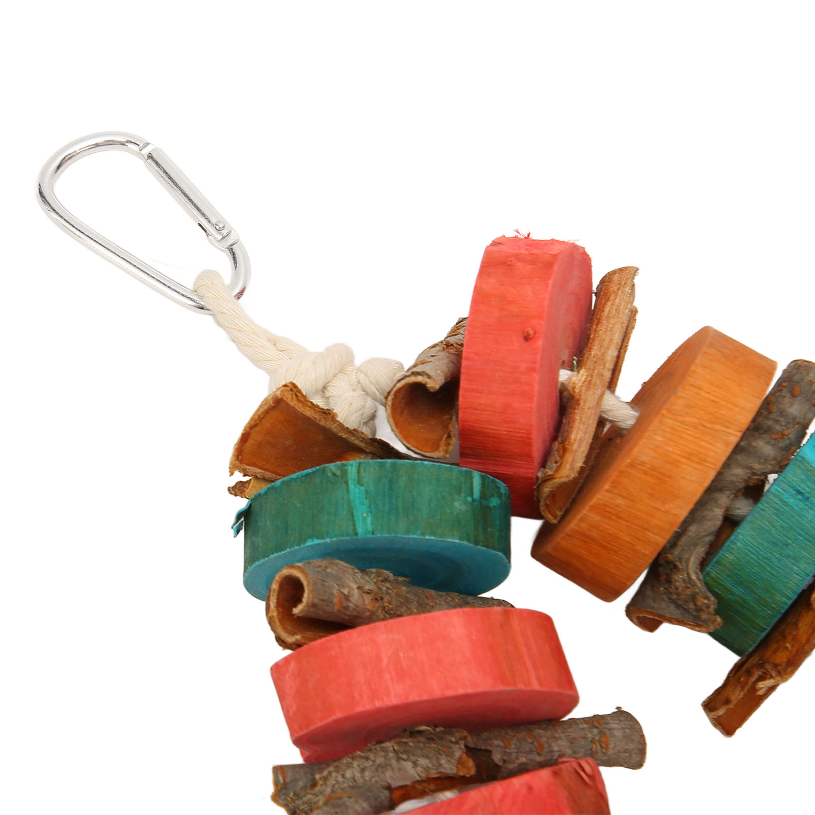 Bird Chewing Toy Beak Grinding Tear Resistant Wooden Bird Cage Toy With Hook For Medium Large Parrots