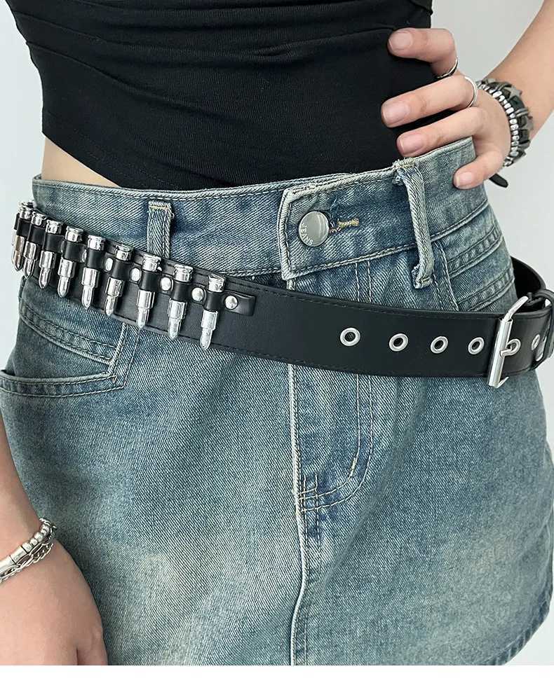 Womens Belt Fashion Punk Wide Belts Camouflage Belt Camo Waistband Hollow Rivet Girdle Rock Wild Adjustable Young Mens BeltX240914