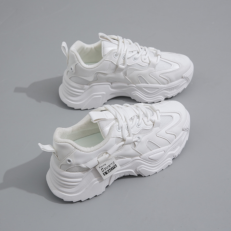 Platform Sports Shoes for Women 2022 Spring Autumn White Mesh Breathable Running Tennis Casual Female Sneakers Zapatos De Mujer