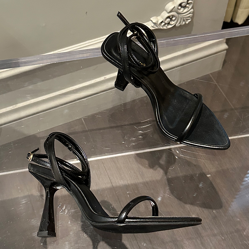 Pink Pumps Elegant Women Heeled 2023 Designer Pointed Toe Fashion Cross-tied Sandals Ladies High Heels Shoes