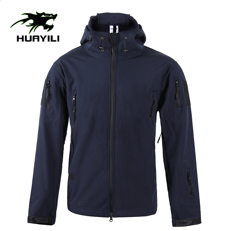 Mens Waterproof Softshell Tactical Jacket Winter Windproof Fleece Hoodie Outdoor Hiking Skiing Windbreaker Coat 240620