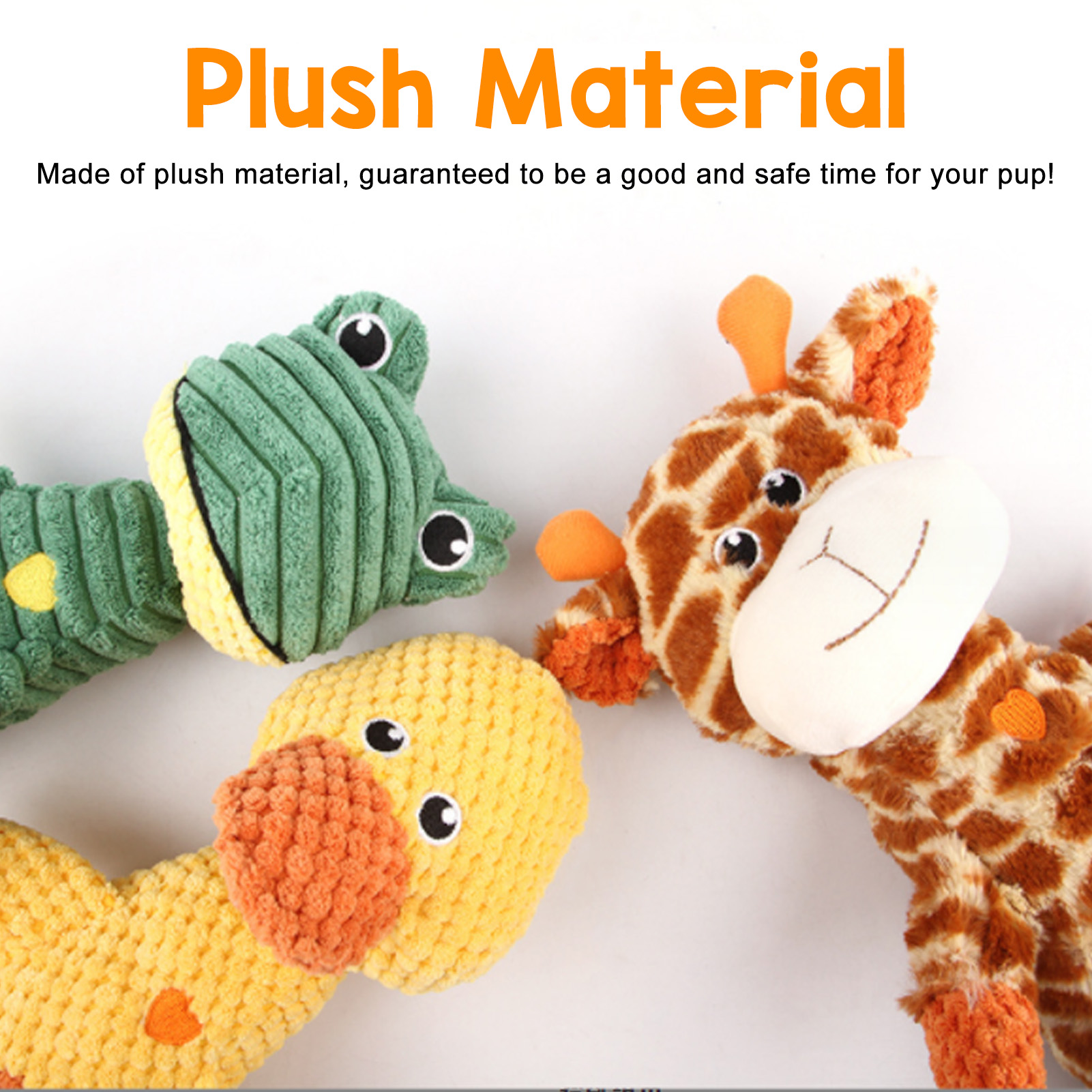 Plush Squeaky Toy for Dogs, Animal Shape, Interactive, Reduce Boredom, Stuffed Dog, Chew Toy for Small, Medium and Large Dogs