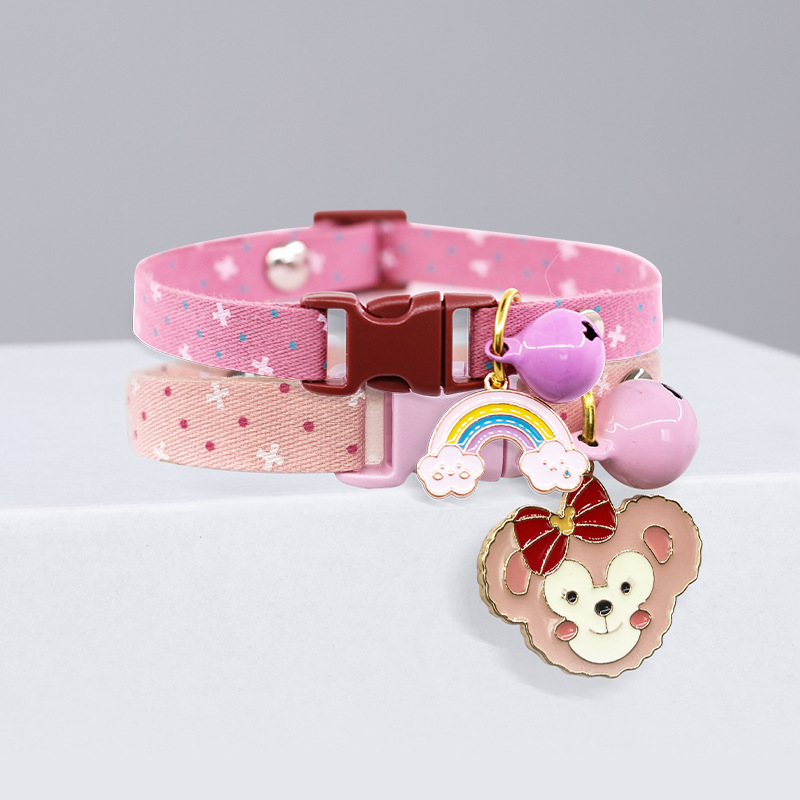 Cat Collar with Cute Polka Dots Not To Strangle The Cat Collar Fruit Pendant Small Dog Teddy Pomeranian Dog Collar Accessories