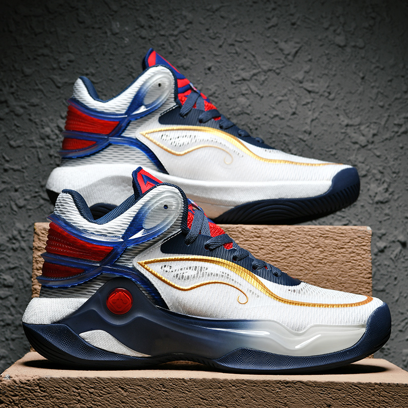 High-quality Men's Basketball Shoes Women Reflective Basketball Sneakers Men Outdoor Rubber Anti Slip Sports Training Shoes Male