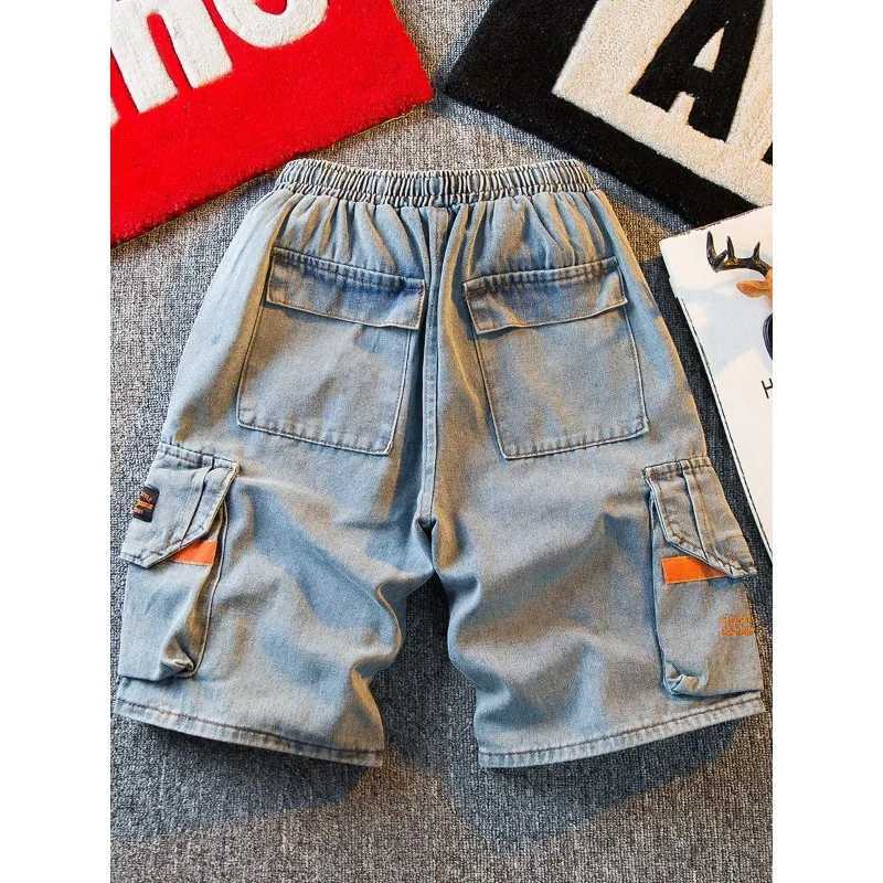 High Street Mens Summer Workwear Luxury Brand Jeans Baggy Loose Kpop Casual Denim Shorts Knee-Length Japanese Style Jeans MaleX240914