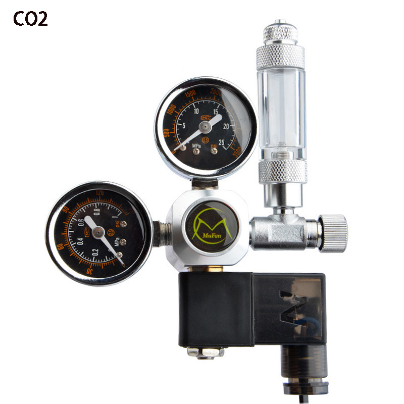 DIY Aquarium CO2 Regulator Magnetic Solenoid Kit Check Valve Fish Tank Accessories CO2 Control System Reactor Generator Set