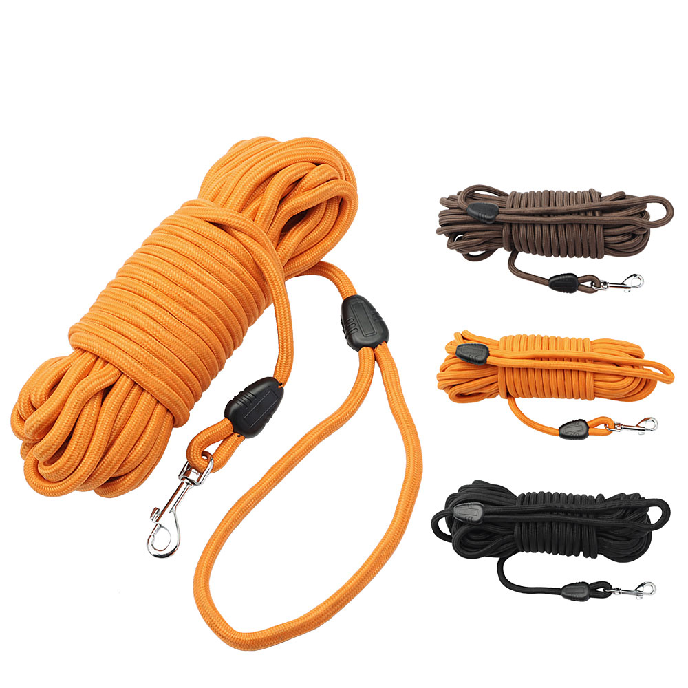 Long Rope Dog Leash, 5M/10M/15M Multi-Functional Dog Tie-Out Check Cord Long Training Lead for Outdoor Walking, Camping, Running