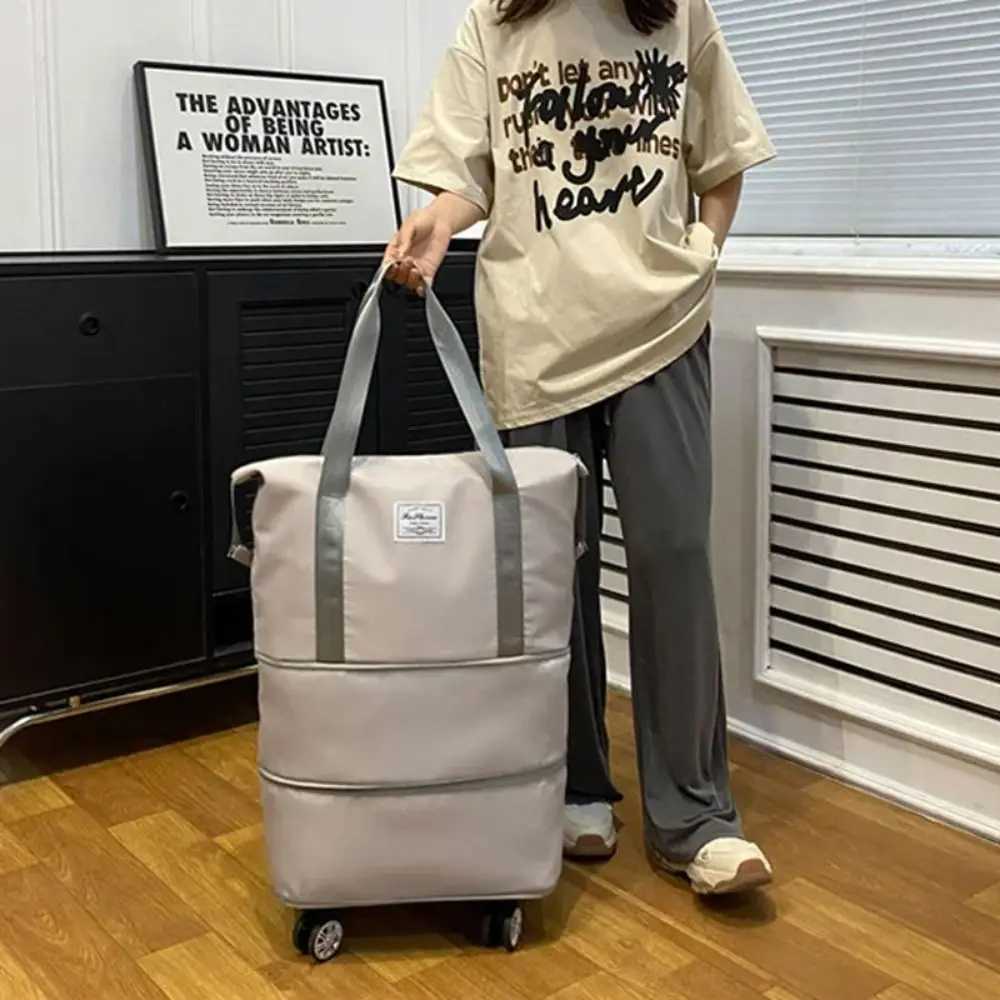 Rolling Duffle Pack New with Wheels Expandable Business Travel Bag Foldable Multiple Dry Wet Separation Pocket Handbag 240914