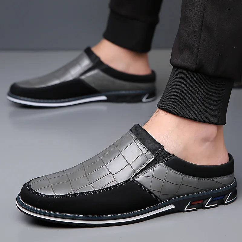 New Styles Spring and Autumn Men Shoes Lightweight Wear Resistant Fashionable Male Casual Slip on Shallow Month PU Leather Shoes