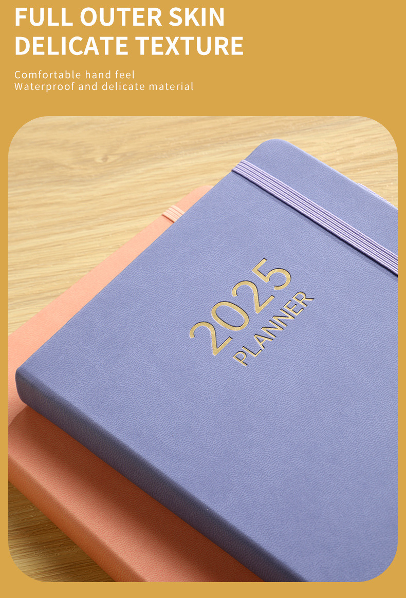 2025 hardcover plan book, multi-color options, business portable schedule book