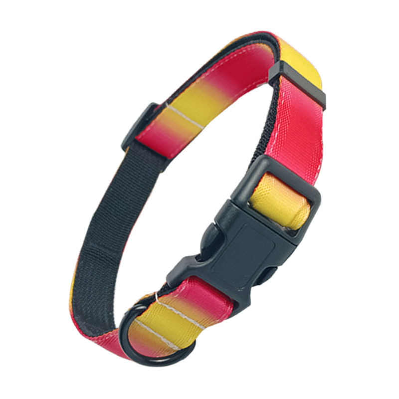 Rainbow Dog Collar Medium Dogs Thickened Pet Collar Adjustable Nylon Dog Collar with Quick Buckle for Cats and Small Medium Dogs