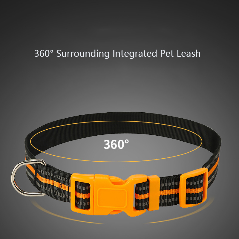 Nylon Reflective Collar and Leash Set for Medium and Large Dogs Walking Leash with Matching Leash Can Adjusted Dog Accessories